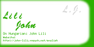 lili john business card